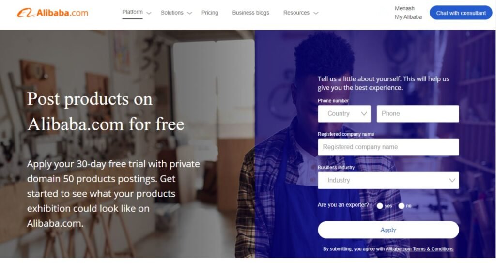 يمكنك أيضًا التسجيل كبائع على Alibaba والحصول على العملاء.